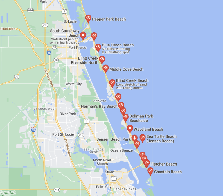Best Beaches in Port St. Lucie, F - Dash Hernandez Beautiful beach in Port St. Lucie with clear blue water, sandy shores, and a sunny sky.